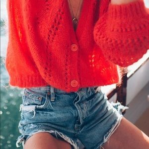 Sezane blue denim shorts